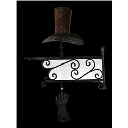 Very early "Haberdasher" trade sign  Hat & Glove