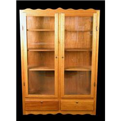 2 door  glass & wood showcase
