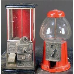 Lot of 2 Gum Machines:  Master 1 cent & Acorn 1 cent