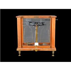 Chemist / Assayer's Scale in glass box    1930's