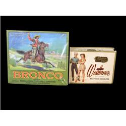 Lot of 2 items: "Bronco" crate label -etc.