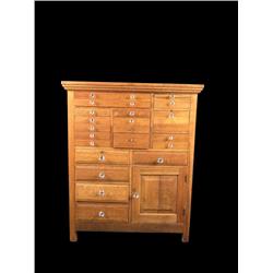 Oak Dental Cabinet with lots of drawers