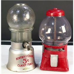 Lot of 2 items:  Red Gum machine & Kentucky syrup disp
