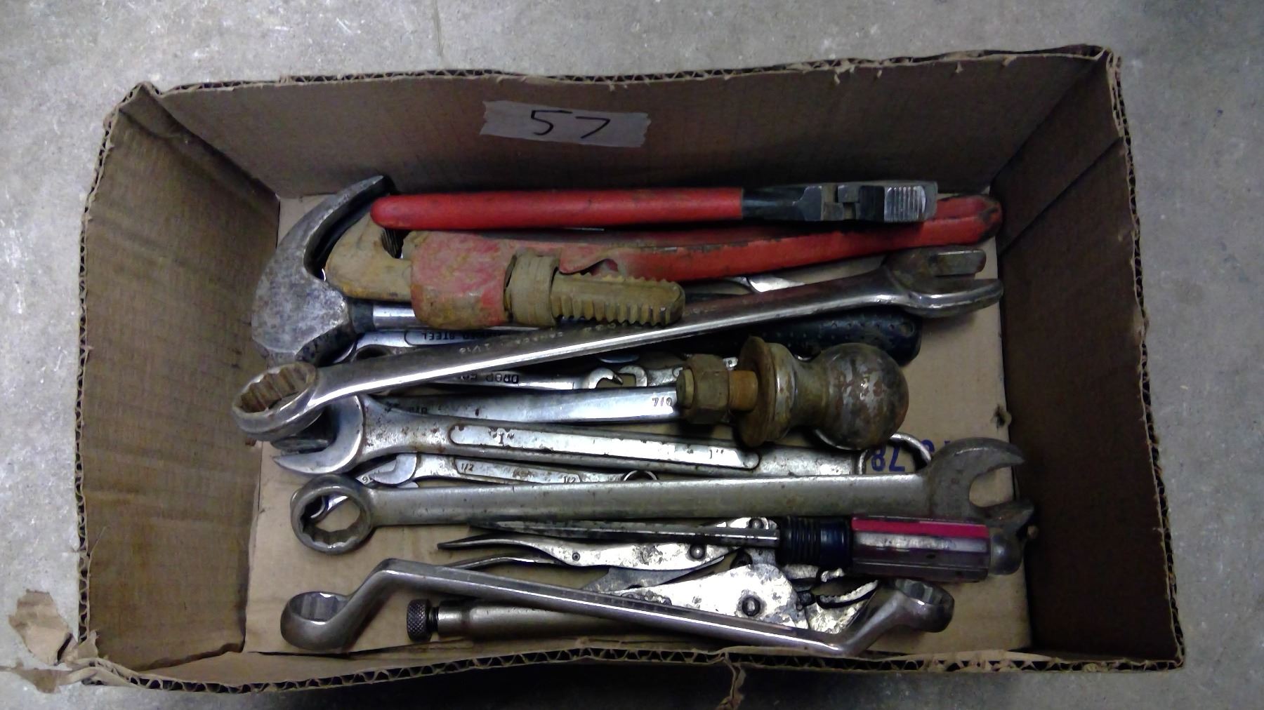 TOOL BOX & BOX OF TOOLS (HAMMERS, WRENCHES, ETC) Schmalz Auctions