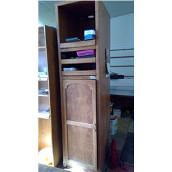 OAK STORAGE UNIT 97"H, 24.5"W, 31"D