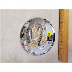 HARLEY DAVIDSON MOTORCYCLE HUBCAP? METAL 7" DIA