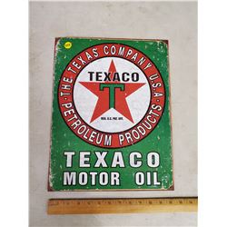 TEXACO MOTOR OIL TIN SIGN (REPRODUCTION)