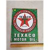 Image 1 : TEXACO MOTOR OIL TIN SIGN (REPRODUCTION)