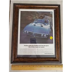 PONTIAC FIREBIRD FRAMED ADVERTISING