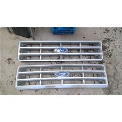 2 Ford Grills, Transmission Recalibration Kit & Box of Miscellaneous Tools