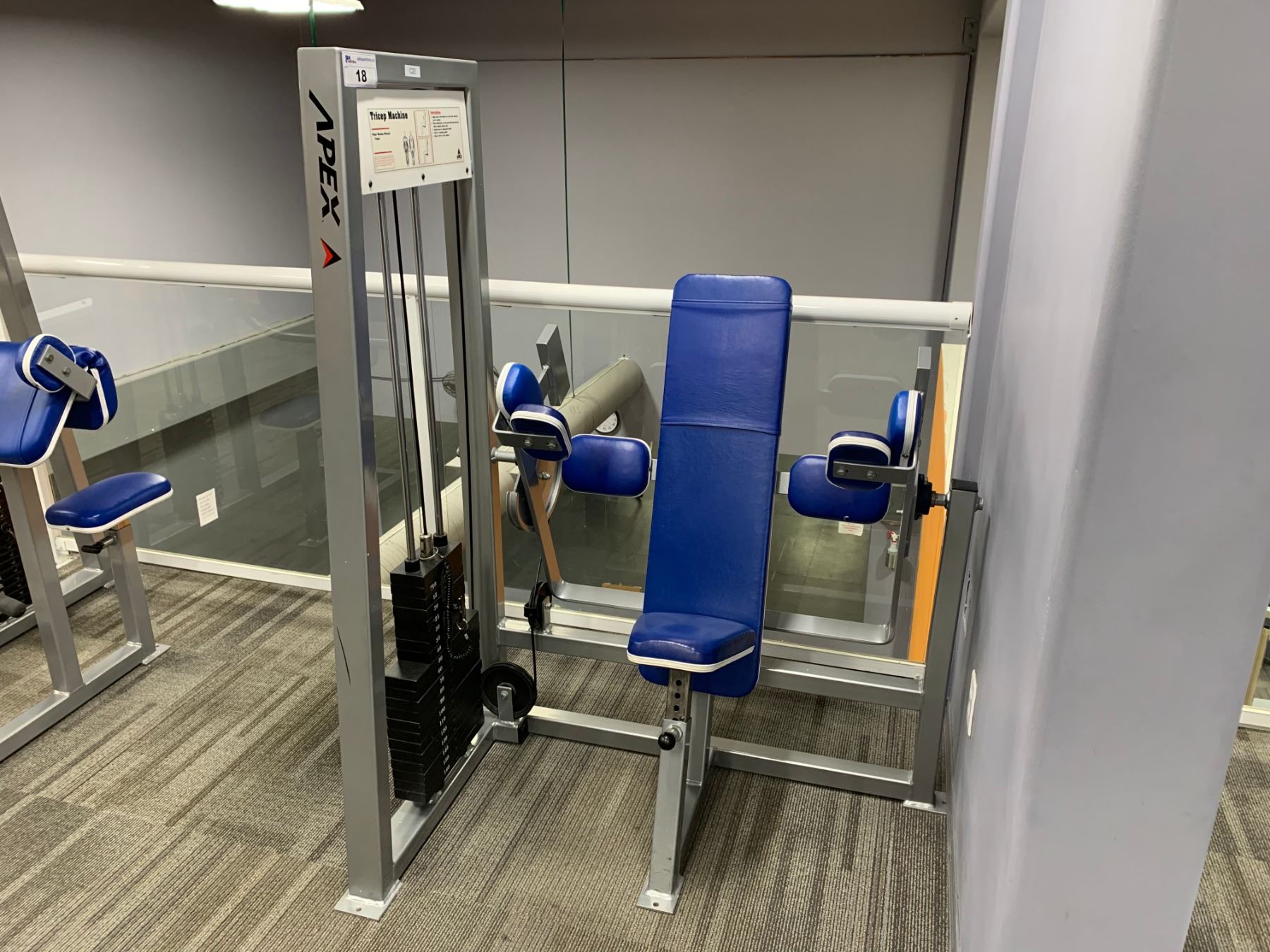 GREY APEX SEATED TRICEP MACHINE