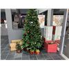 Image 1 : CHRISTMAS TREE & CHRISTMAS ASSORTED DECORATIONS & ASSORTED DRINKS