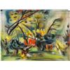 Image 1 : Joan Miro Spanish Abstract Oil on Suede Paper '27