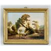 Image 1 : Oil on Canvas XVIII / XIV Landscape Scene Donkey