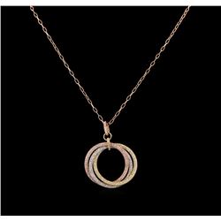 14KT Three-Tone Gold 1.53 ctw Diamond Pendant With Chain