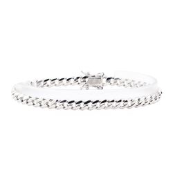 Curb Link Bracelet - 14KT White Gold