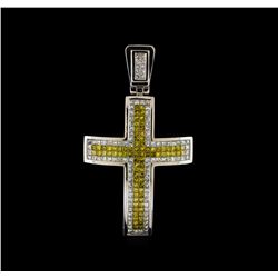 5.25 ctw Diamond Cross Pendant - 14KT White Gold