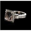 Image 1 : 14KT White Gold 3.23 ctw Morganite and Diamond Ring