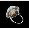 Image 3 : 11.69 ctw Opal and Diamond Ring - 14KT White Gold