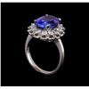 Image 4 : 5.53 ctw Tanzanite and Diamond Ring - 14KT White Gold