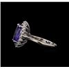 Image 3 : 5.27 ctw Tanzanite and Diamond Ring - 14KT White Gold