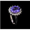 Image 4 : 5.27 ctw Tanzanite and Diamond Ring - 14KT White Gold