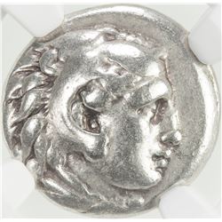 MACEDONIAN KINGDOM: Alexander III, the Great, 336-323 BC, AR drachm, ND. NGC F