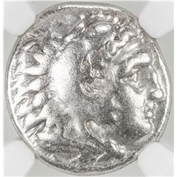 MACEDONIAN KINGDOM: Alexander III, the Great, 336-323 BC, AR drachm, ND. NGC F