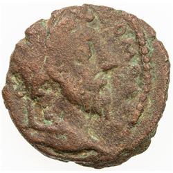 MESOPOTAMIA: Commodus, with Abgar VIII, 177-192 AD, AE 15 (2.26g), Edessa. VF