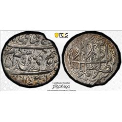 ISLAMIC - ZAND: Karim Khan, 1753-1779, AR 2 abbasi, Shiraz, AH1186. PCGS AU55