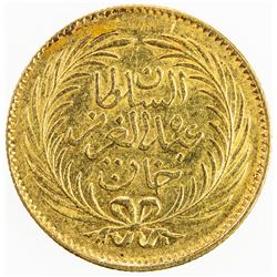 OTTOMAN - TUNIS: Muhammad al-Sadiq Bey, 1859-1882, AV 25 piastres, Tunis, AH1289. AU