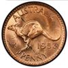 Image 2 : AUSTRALIA: Elizabeth II, 1952-, AE penny, 1953(m). PCGS MS64