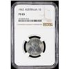 Image 3 : AUSTRALIA: Elizabeth II, 1952-, AR shilling, 1962. NGC PF63