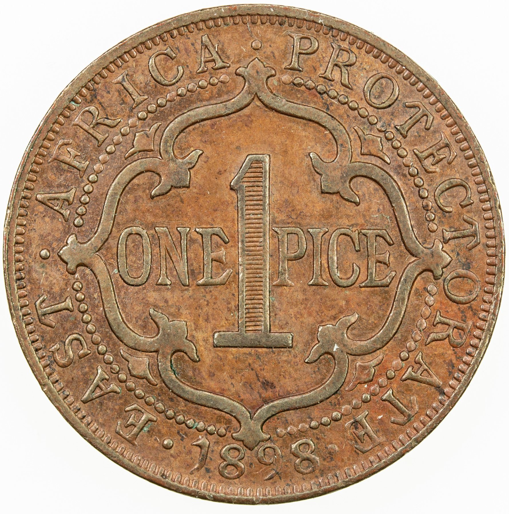EAST AFRICA PROTECTORATE: Victoria, 1895-1901, AE pice, 1898/7. EF ...