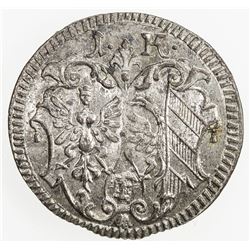 NUREMBERG (IMPERIAL CITY): Franz I, 1745-1765, AR kreuzer (0.64g), 1759 F. UNC