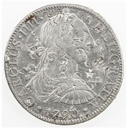 MEXICO: Carlos IV, 1788-1808, AR 8 reales, 1790-Mo. EF