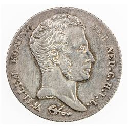 NETHERLANDS EAST INDIES: Willem I, 1815-1840, AR gulden, 1839. EF