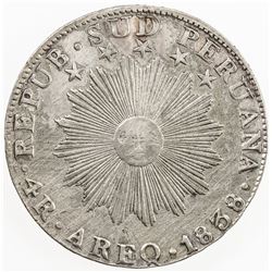 SOUTH PERU: Republic, 1836-1839, AR 4 reales, 1838. VF