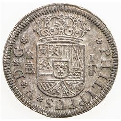 SPAIN: Felipe V, 1700-1746, AR real, Segovia, 1726 F. EF-AU