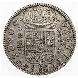 SPAIN: Felipe V, 1700-1746, AR 2 reales, Segovia, 1722 F. EF-AU