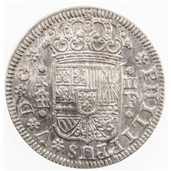SPAIN: Felipe V, 1700-1746, AR 2 reales, Segovia, 1723 F. AU