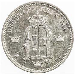 SWEDEN: Oscar II, 1872-1907, AR 10 ore, 1890. AU