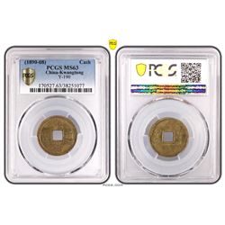 CHINA: Kuang Hsu, 1875-1908, AE cash, Guangzhou mint, Guangdong Province. PCGS MS63
