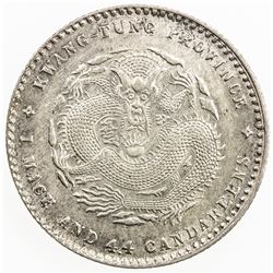 CHINA: KWANGTUNG: Hsuan Tung, 1909-1911, AR 20 cents, ND. UNC