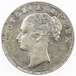 BRITISH INDIA: Victoria, Queen, 1837-1876, AR rupee, 1840(m). EF-AU