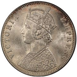 BRITISH INDIA: Victoria, Empress, 1876-1901, AR rupee, 1901-B. PCGS MS63