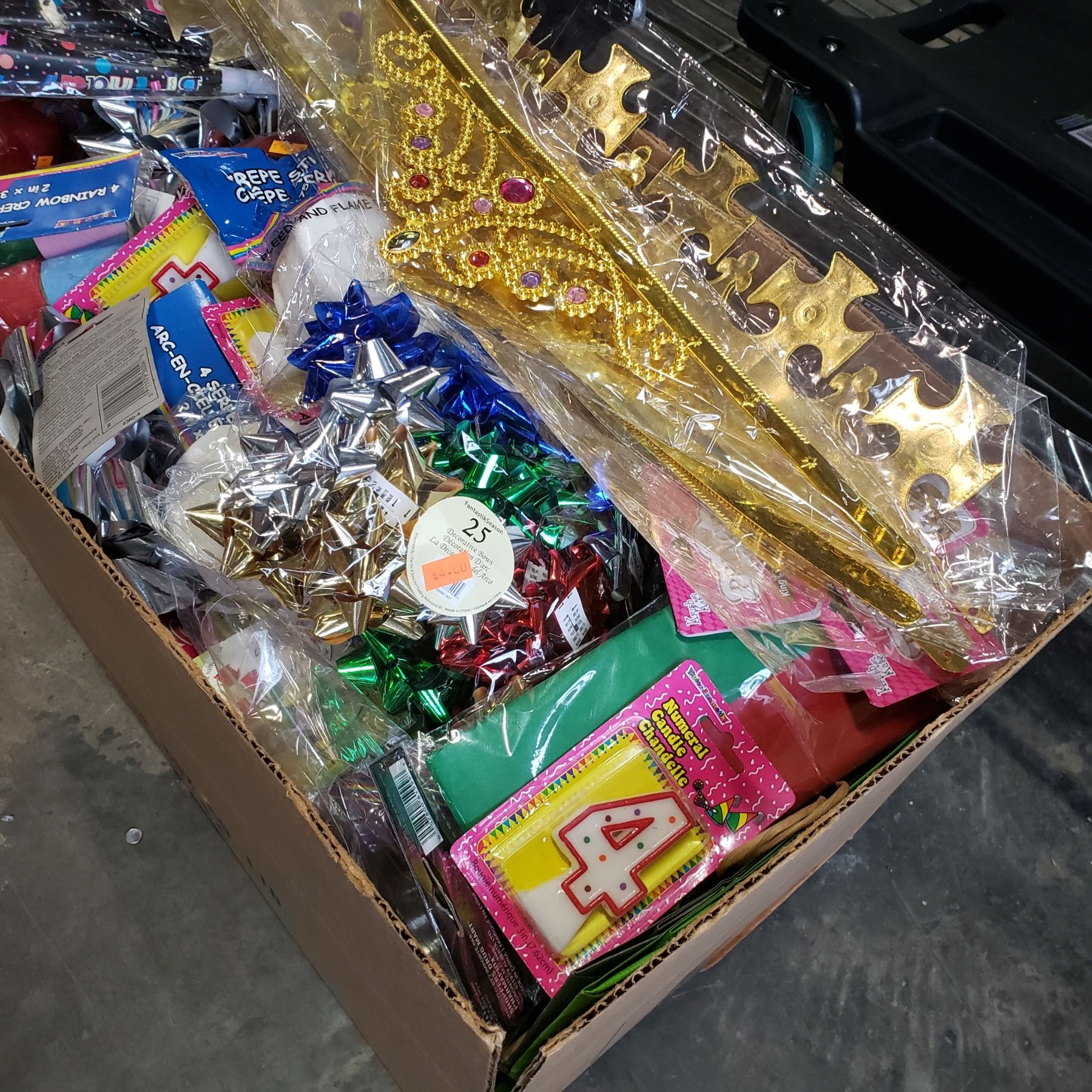 BOX OF NEW PARTY SUPPLIES