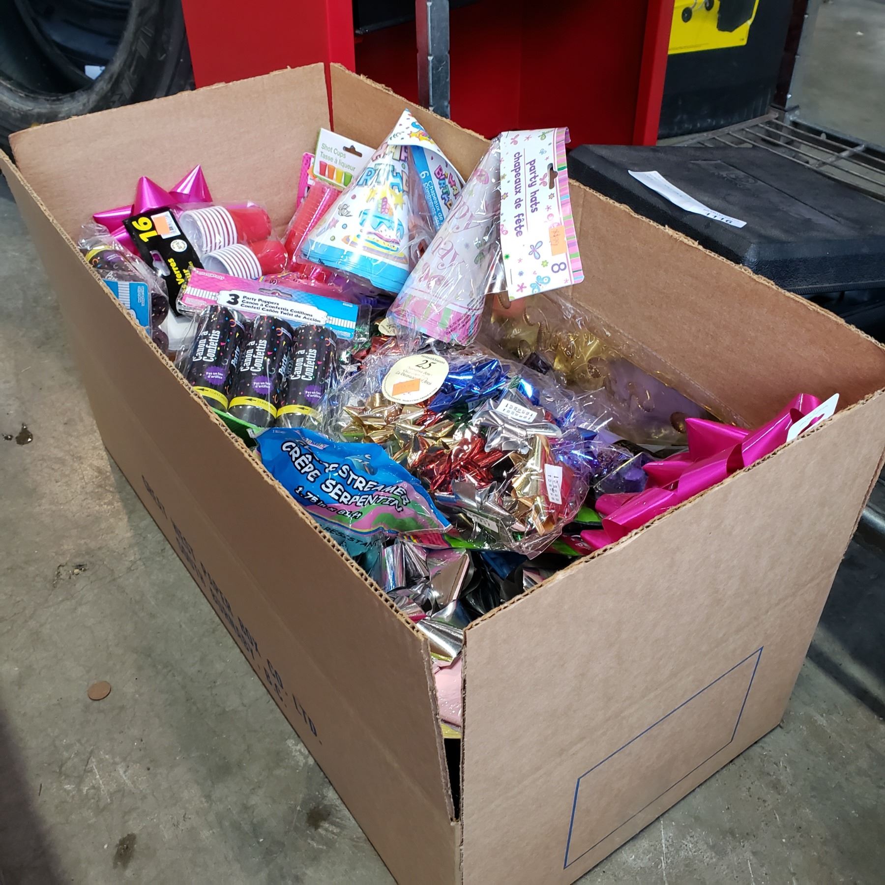 BOX OF NEW PARTY SUPPLIES - Big Valley Auction