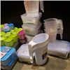 Image 2 : BOX OF NEW STORAGE CONTAINERS, LUNCH BAGS W/ JUGS AND MEASURING CUPS