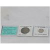 Image 1 : 2 LOW MINTAGE NEWFOUNDLAND SILVER COINS .925 SILVER 50c AND SMALL NICKEL